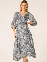 Load image into Gallery viewer, Sacha Drake - Florentine Wrap Dress - Navy/White floral