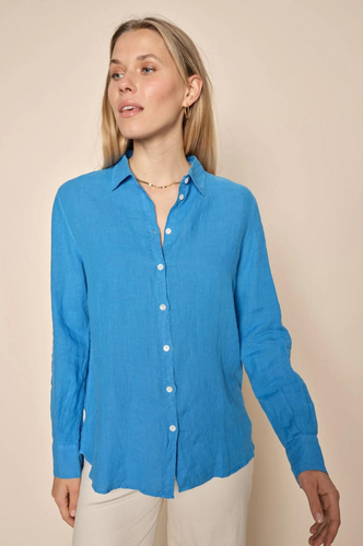 Mos Mosh - Karli Linen Shirt - Blue Aster
