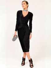 Load image into Gallery viewer, Sacha Drake - Cassieopeia Dress - Black Gold Lurex