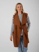 Load image into Gallery viewer, See Saw - See Saw - Boiled Wool LL 2PKT Open Vest - Nutmeg