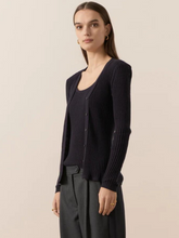 Load image into Gallery viewer, POL - Nucleus Pointelle Cardigan - Ink