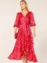 Load image into Gallery viewer, Sacha Drake - Lily Fire Wrap Dress - Pink Red Floral
