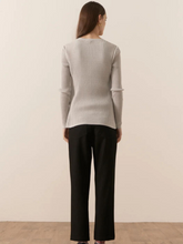 Load image into Gallery viewer, POL - Nucleus Pointelle Cardigan - Cloud