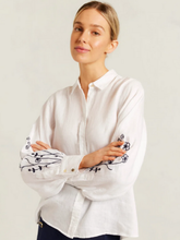 Load image into Gallery viewer, Alessandra - Calla Shirt - White/Navy