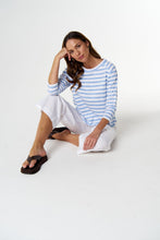 Load image into Gallery viewer, Cloth, Paper, Scissors - Offender Tee - White/Skyway Blue