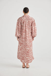 Brave & True | Fontaine Dress | Tan Zebra