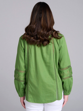 Load image into Gallery viewer, Goondiwindi - Cotton Embroidered Lace Blouse - Banana Palm