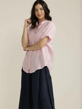 Load image into Gallery viewer, Goondiwindi - Cuffed Short Sleeve Linen Shirt - Candy