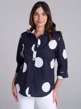 Load image into Gallery viewer, Goondiwindi - Spot Print Shirt - Navy/White Spot