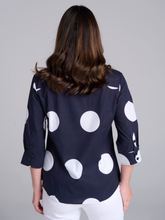 Load image into Gallery viewer, Goondiwindi - Spot Print Shirt - Navy/White Spot