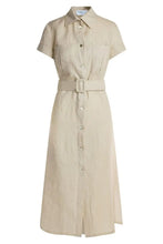 Load image into Gallery viewer, Haris Cotton - Linen Button Front Shirt Dress - Beige