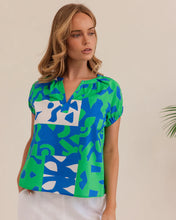 Load image into Gallery viewer, Kaleido - Linen Short Sleeve Puzzle Print Top