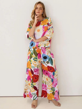 Load image into Gallery viewer, Kaleido - Linen Split Leg Pant - Bloom Burst