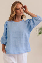 Load image into Gallery viewer, Kaleido - Linen Elbow Top - Chambray