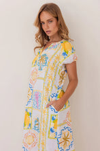 Load image into Gallery viewer, Kaleido - Linen Short Sleeve Dress - Amalfi Dreams