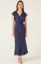 Load image into Gallery viewer, Sacha Drake - Fleur De Lys Midi Dress In Indigo Pink Poppy