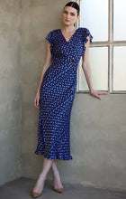 Load image into Gallery viewer, Sacha Drake - Fleur De Lys Midi Dress In Indigo Pink Poppy