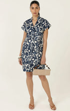 Load image into Gallery viewer, Sacha Drake - Leigh Shift Dress - Navy Ecru