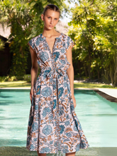 Load image into Gallery viewer, Lola - Daisy Boo Midi Dress - Julie Blue Gold