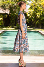 Load image into Gallery viewer, Lola - Daisy Boo Midi Dress - Julie Blue Gold