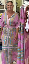 Load image into Gallery viewer, Lola - Aria Pink Blue Norman Satin Dress
