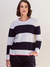 Load image into Gallery viewer, See Saw - Cashfeel Wide Stripe Sweater - Navy/White
