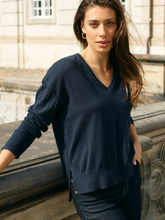 Load image into Gallery viewer, Mos Mosh - Tani V-Neck Knit - Salute Navy