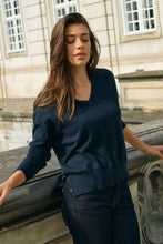 Load image into Gallery viewer, Mos Mosh - Tani V-Neck Knit - Salute Navy