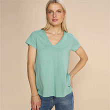 Load image into Gallery viewer, Mos Mosh - Tulli V-Neck Short Sleeve Tee - Wasabi