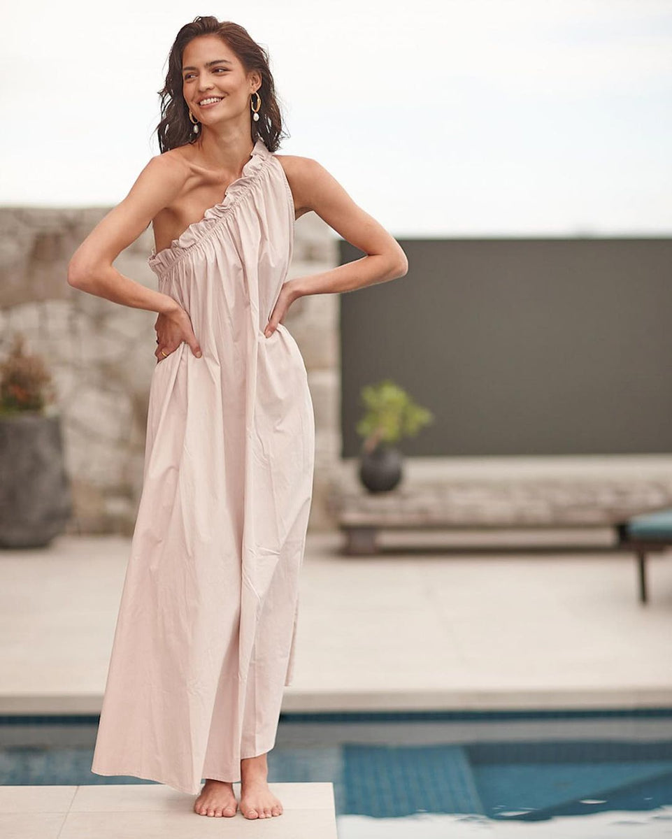 Natasha - Erica One Shoulder Maxi Dress - Black Indigoandme Natasha - Erica One Shoulder Maxi Dress - Black Indigoandme