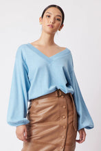Load image into Gallery viewer, Once Was - Getty V-Neck Knit - Chambray