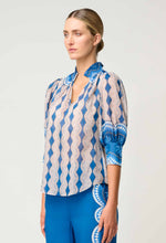 Load image into Gallery viewer, Once Was - Oleander Placement Blouse - Marrakech Topaz