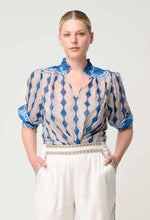 Load image into Gallery viewer, Once Was - Oleander Placement Blouse - Marrakech Topaz