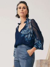 Load image into Gallery viewer, Once Was - Colette Viscose Chiffon Blouse - Moonlit Batik