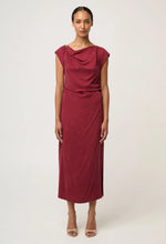 Load image into Gallery viewer, Once Was - Monique Draped Neck Dress - Ruby