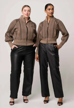 Load image into Gallery viewer, Once Was - Jeanne Bomber Jacket - Tan Chevron