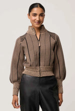 Load image into Gallery viewer, Once Was - Jeanne Bomber Jacket - Tan Chevron
