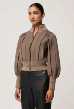 Load image into Gallery viewer, Once Was - Jeanne Bomber Jacket - Tan Chevron