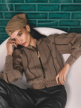 Load image into Gallery viewer, Once Was - Jeanne Bomber Jacket - Tan Chevron