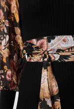 Load image into Gallery viewer, Once Was - Empress Wool Dress - Black/Winter Floral