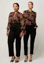 Load image into Gallery viewer, Once Was - Estrella Braided Neck Blouse - Winter Granadilla