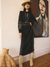 Load image into Gallery viewer, Once Was - Edith Embroidered Midi Dress - Black