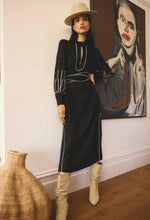 Load image into Gallery viewer, Once Was - Edith Embroidered Midi Dress - Black
