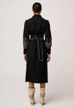 Load image into Gallery viewer, Once Was - Edith Embroidered Midi Dress - Black