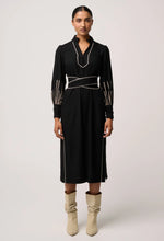 Load image into Gallery viewer, Once Was - Edith Embroidered Midi Dress - Black