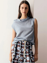 Load image into Gallery viewer, POL - Fennel Cowl Neck Top - Blue