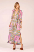 Load image into Gallery viewer, Lola - Aria Pink Blue Norman Satin Dress