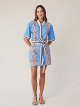Load image into Gallery viewer, State Of Embrace - Shirt Dress Mini - Blue Deco Stripe