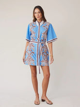 Load image into Gallery viewer, State Of Embrace - Shirt Dress Mini - Blue Deco Stripe