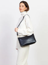 Load image into Gallery viewer, Saben - Claudia Shoulder Bag - Black Croc